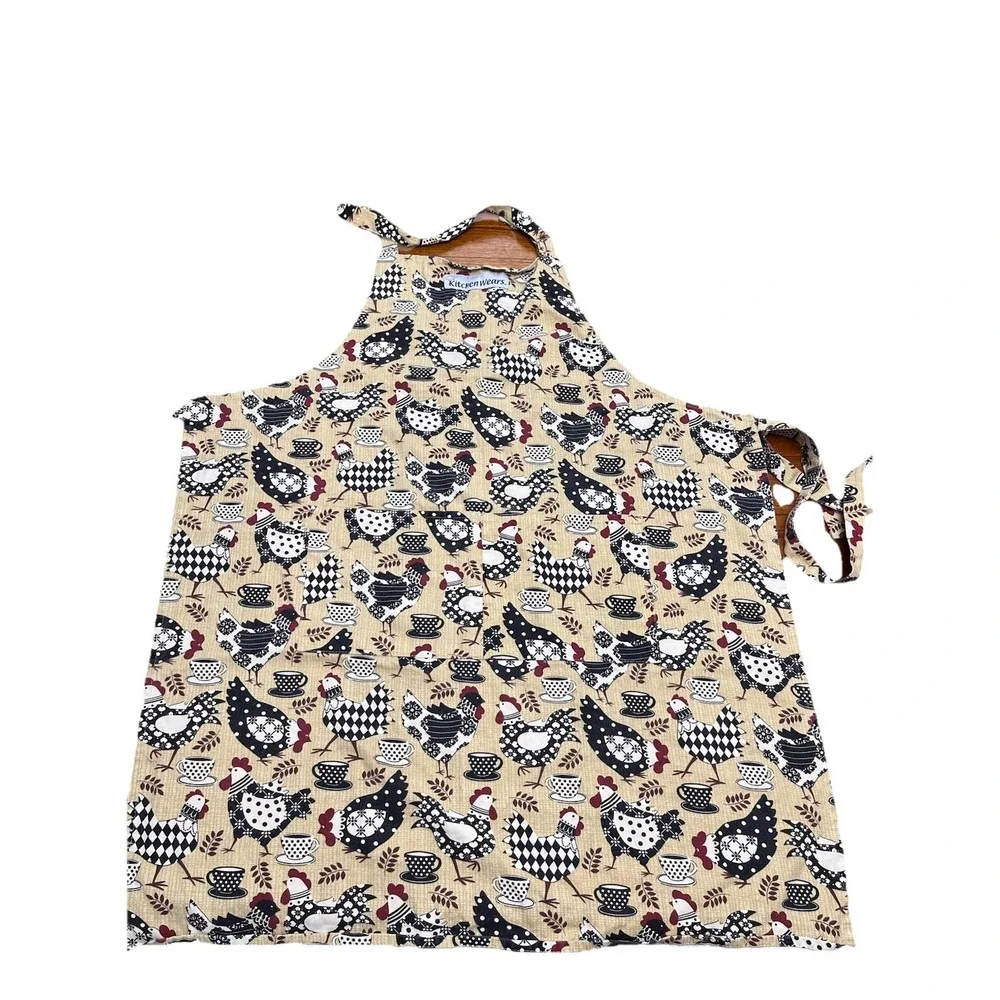 Kitchen Wears Cotton Apron, Hen & coffee Cup